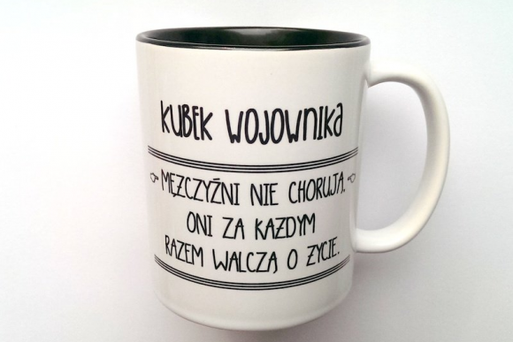 KUBEK WOJOWNIKA z CZARNYM WNĘTRZEM