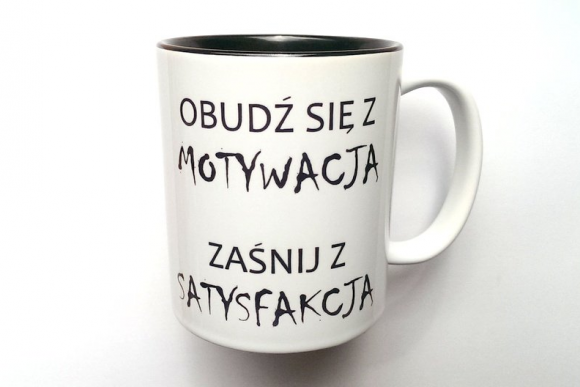 Kubek OBUDŹ SIĘ z CZARNYM WNĘTRZEM