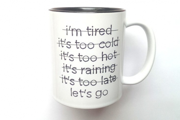 Kubek LET'S GO z CZARNYM WNĘTRZEM