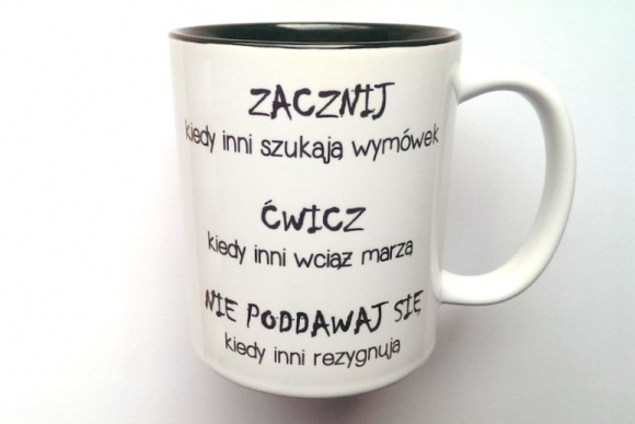 Kubek ĆWICZ z CZARNYM WNĘTRZEM