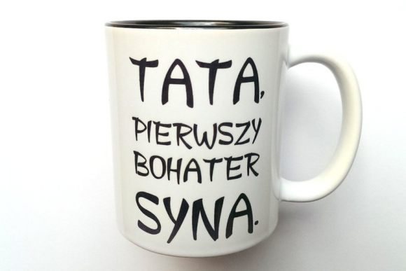 KUBEK TATA BOHATER z CZARNYM WNĘTRZEM