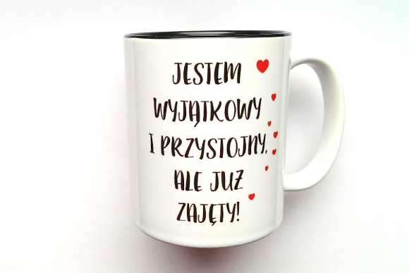 Kubek ZAJĘTY z CZARNYM WNĘTRZEM