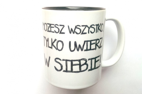 Kubek MOŻESZ WSZYSTKO z CZARNYM WNĘTRZEM