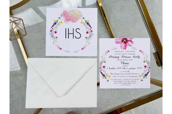 Zaproszenie na Komunię Świętą FD14 ( biała koperta)