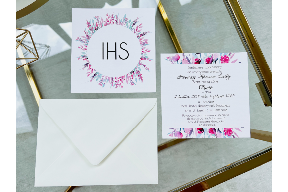 Zaproszenie na Komunię Świętą FD16 (biała koperta)