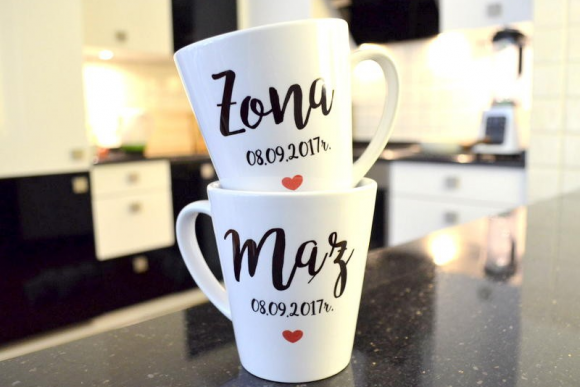 Kubki Ślubne Latte ŻONA MĄŻ