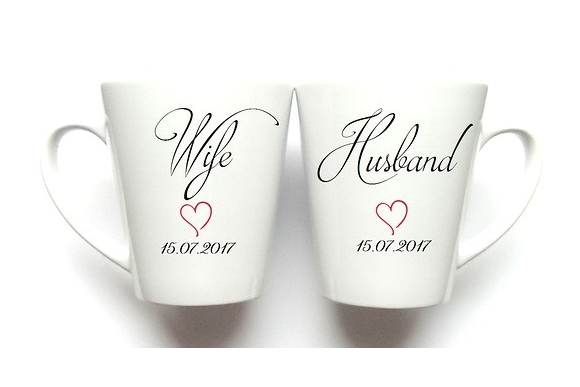 Kubki Ślubne Latte WIFE/HUSBAND